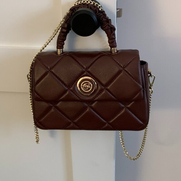 Dune Brown Leather Quilted Bag - Picture 7 of 7